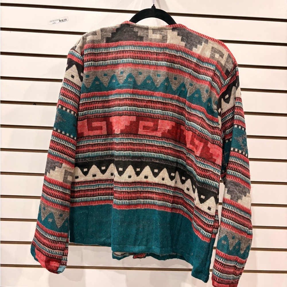 Colorful Geometric Pattern Cardigan - Picture 2 of 13